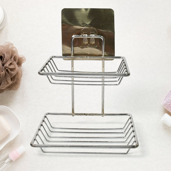 Kitchen Bathroom Soaps Storage Rack with 2 Hook for Home