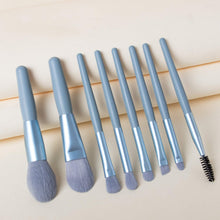 8 PCS Mini Makeup Brush Set with Case, Portable Foundation Brush Kit Travel, Premium Synthetic Bristles Cosmetic Brush Set for Powder Blending Blush Eyeshadow Lipstick (Mix Color 8 Pcs Set)