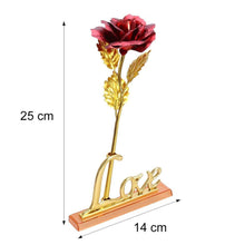 24k gold rose with stand, perfect for anniversaries