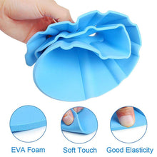 Soft, adjustable shower cap for babies, ensuring safety during bath time.