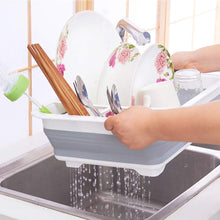 Silicone dish drying rack, collapsible, with utensil holder