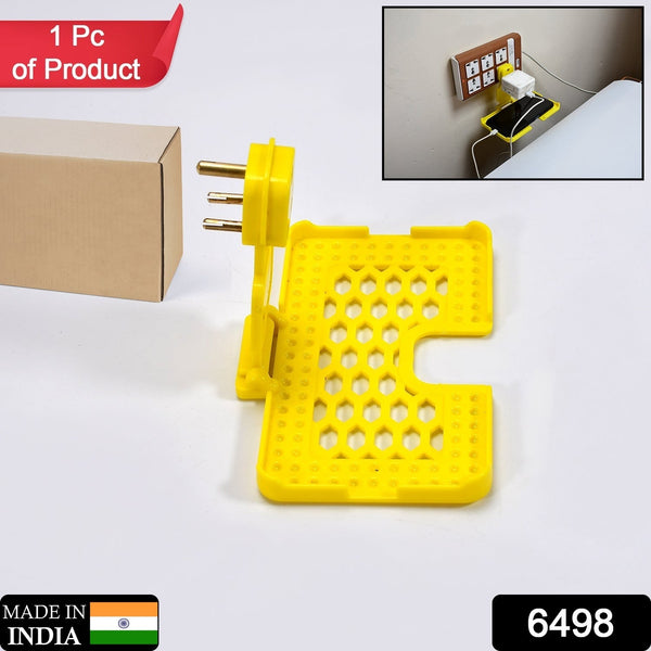 Yellow wall holder stand for mobile charging.