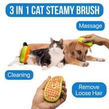 3 In1 Cat Steamy Brush, Self Cleaning Steam Cat Brush Cat Steamer Brush for Massage Cat Grooming Brush Pet Hair Removal Comb for Cat and Dog, for Removing Tangled and Loose Hair