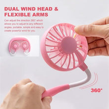 Hand Free Personal Fan - Portable USB Battery Rechargeable Mini Fan - Headphone Design Wearable Neckband Fan Neck lance Fan Cooler Fan (Battery Not included)